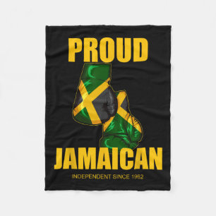 Independence Day Proud Jamaican Boxing Gloves Fleece Blanket