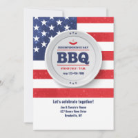 Independence Day Red, White and Blue Invitation
