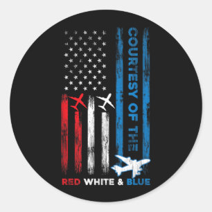 Independence Day Red White Blue America Flag Classic Round Sticker