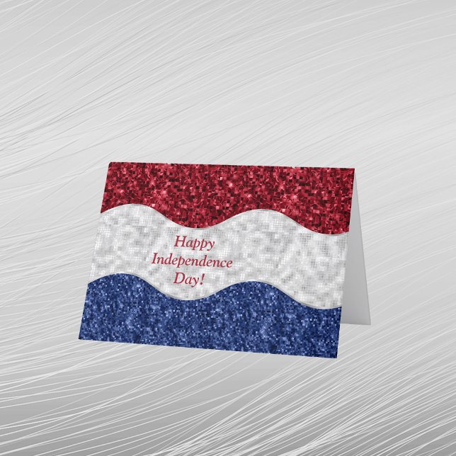 Independence Day Red White Blue Patriotic Wave Holiday Card (Creator Uploaded)