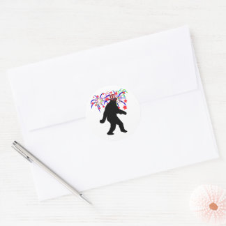 Independence Day Sasquatch Classic Round Sticker