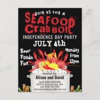 Independence Day Seafood Boil Party Invitation