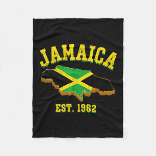 Independence Day Shirt Jamaican Flag Map Pride  Fleece Blanket