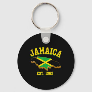 Independence Day Shirt Jamaican Flag Map Pride Key Ring