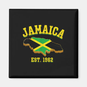 Independence Day Shirt Jamaican Flag Map Pride  Magnet