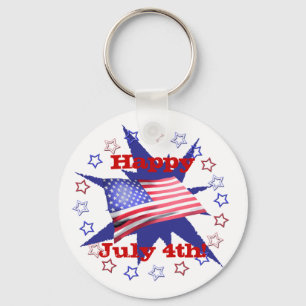 Independence Day Star Circle Key Ring