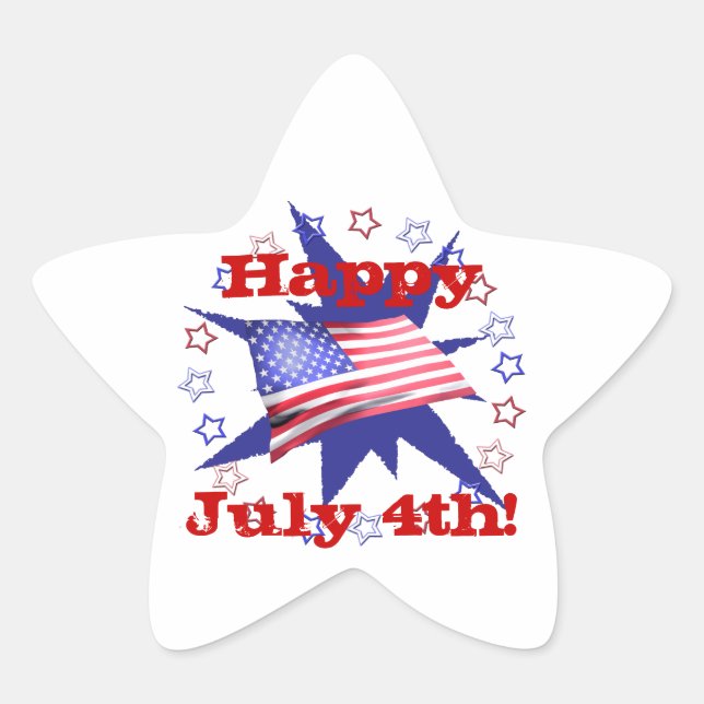 Independence Day Star Circle Sticker (Front)