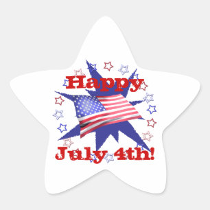 Independence Day Star Circle Sticker