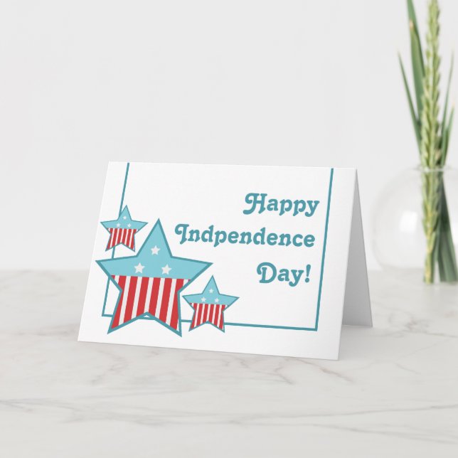 Independence Day Stars and Stripes Card (Front)