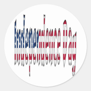 Independence Day Stars and Stripes USA Typography Classic Round Sticker