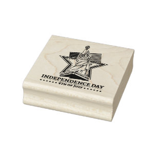 Independence Day Statue of Liberty Rubber Stamp