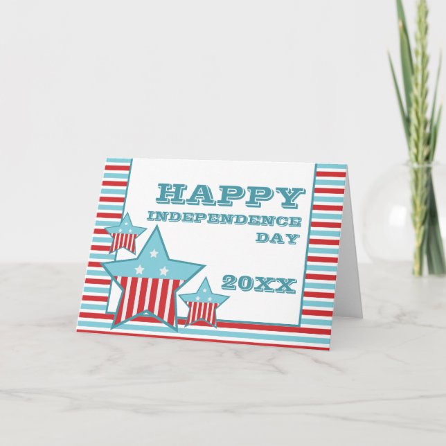Independence Day Striped Stars Card (Front)