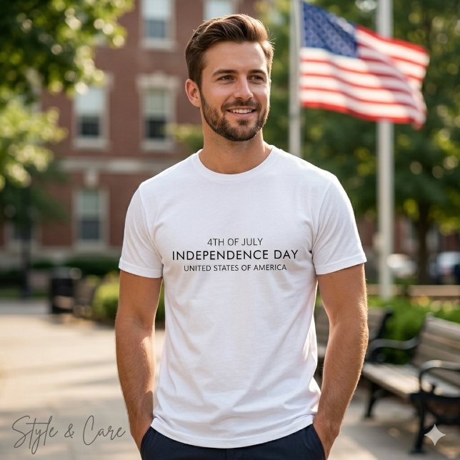 INDEPENDENCE DAY Stylish Font T-Shirt (INDEPENDENCE DAY Stylish Font T-Shirt)