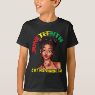 Independence Day United States African Woman Usa  T-Shirt