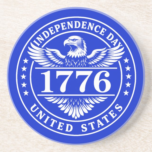 Independence Day United States Eagle Badge Coaster (Front)