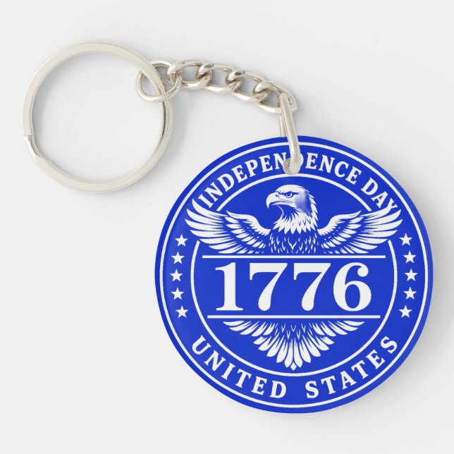 Independence Day United States Eagle Badge Key Ring (Front)