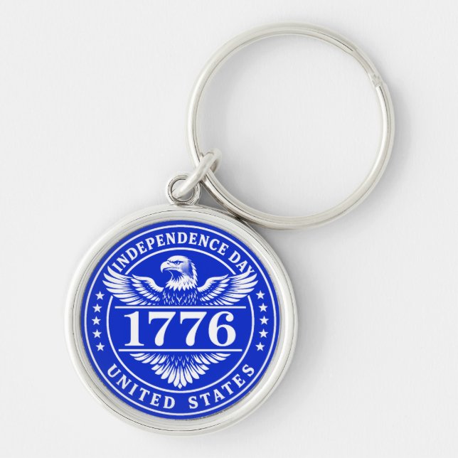 Independence Day United States Eagle Badge Key Ring (Front)