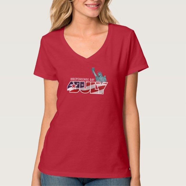 Independence Day | Women V-Neck T-Shirt (Front)
