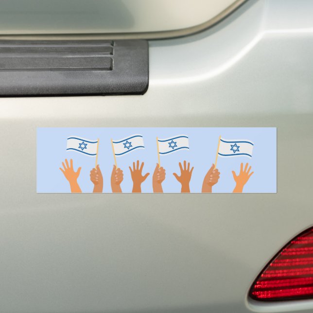 Independence Day Yom Ha'atzmaut Israel Flag  Bumper Sticker (On Car)
