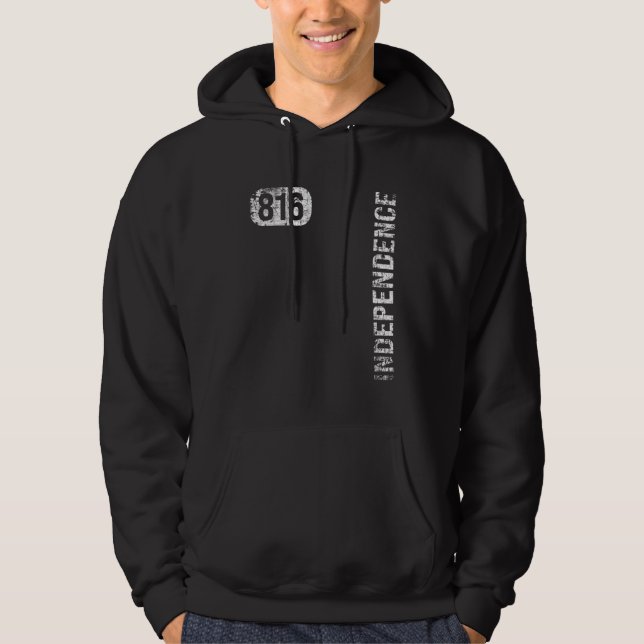 Independence Missouri 816 Area Code Vintage Retro Hoodie (Front)