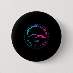 Independence pass elevated colorado mountain neon 6 cm round badge