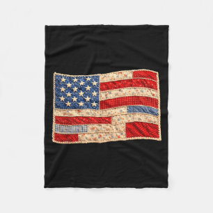 Independence patriotic floral american flagIndepen Fleece Blanket