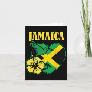 Independence Shirt Jamaican Flag Flower And Bird Card