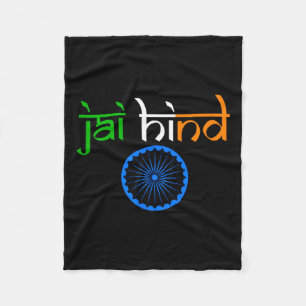 Independence Tiranga Jai Hind Flag Freedom Day Fleece Blanket