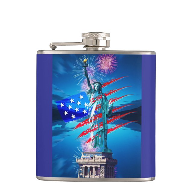 INDEPENDENCE Vinyl Wrapped Flask (Front)