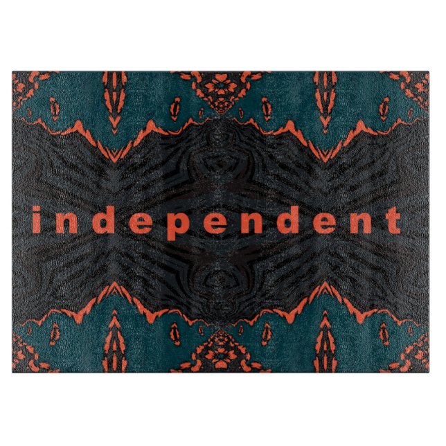 Independent and Proud in dark green and orange Cutting Board (Front)