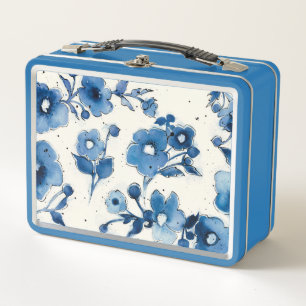 Independent Blue Blooms Metal Lunch Box