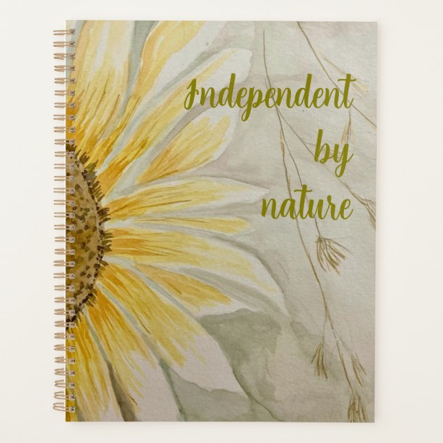Independent by nature journal  sunflower planner (Front)