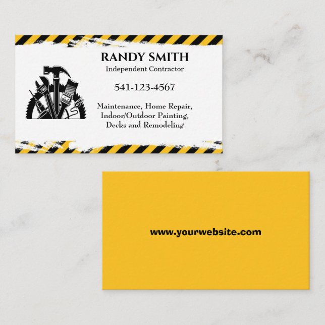 Independent Contractor Business Card (Front/Back)
