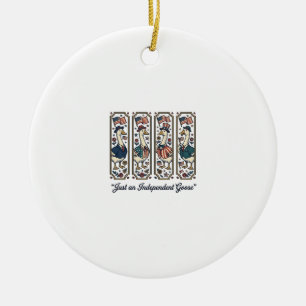Independent Goose Patriotic Vintage T-Shirt Design Ceramic Tree Decoration