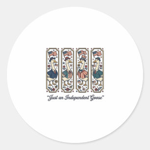 Independent Goose Patriotic Vintage T-Shirt Design Classic Round Sticker