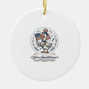 Independent Goose Vintage Patriotic Shirt Design ( Ceramic Tree Decoration