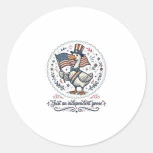 Independent Goose Vintage Patriotic Shirt Design ( Classic Round Sticker