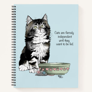 Independent Grey Tabby Blue Cute Funny Cat Notebook