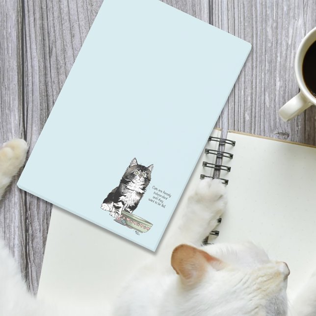 Independent Grey Tabby Blue Cute Funny Cat Post-it Notes (Creator Uploaded)