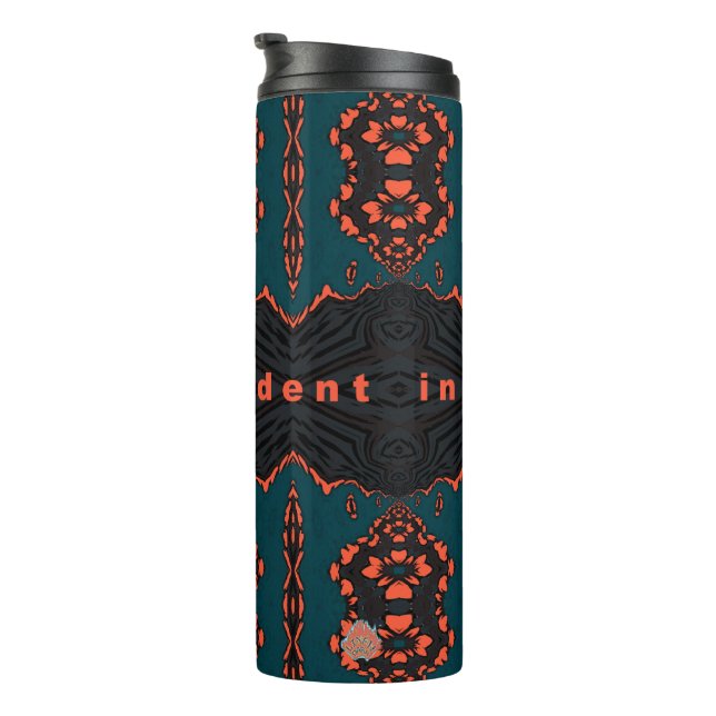 Independent in Orange and Green Thermal Tumbler (Rotated Right)