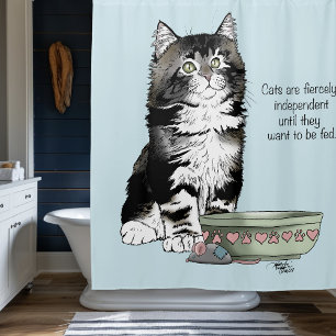 Independent Kitten Bowl Funny Shower Curtain