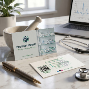 Independent Pharmacy   Modern Green Light Business Card