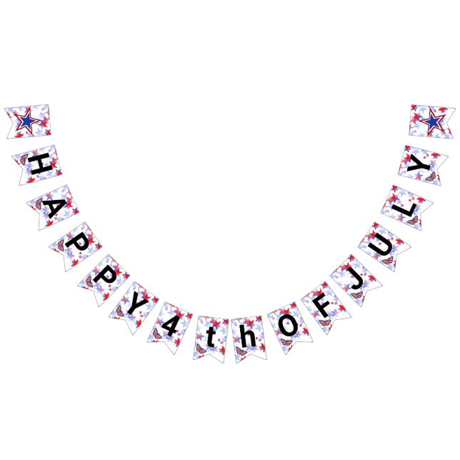 Independent Red, White, Blue Graphical Butterfly Bunting (All)