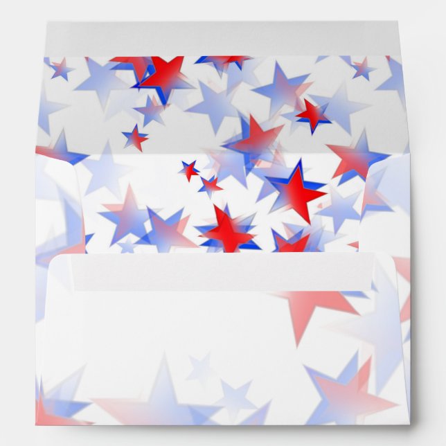 Independent Red, White, Blue Graphical Butterfly Envelope (Back (Bottom))