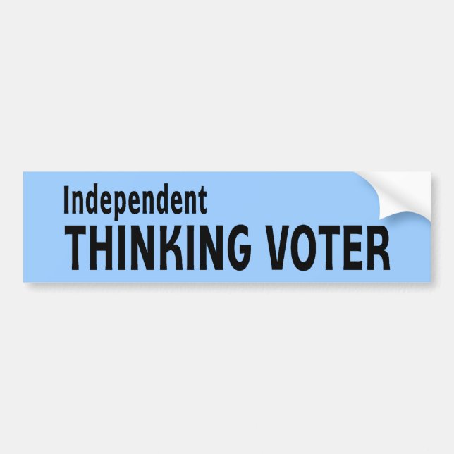 Independent Thinking Voter Bumper Sticker (Front)