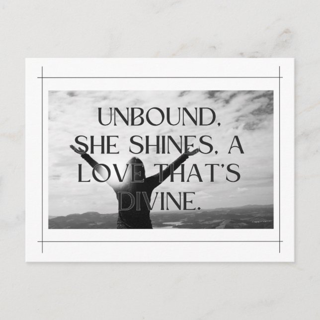 Independent Woman's Day Design: Unbound & Divine Postcard (Front)