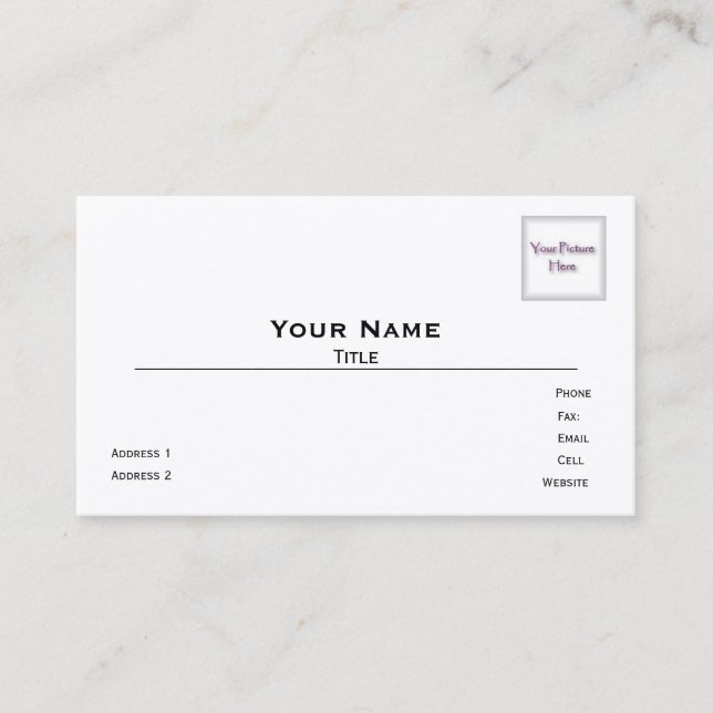 Indestructible Photo Business Cards (Front)