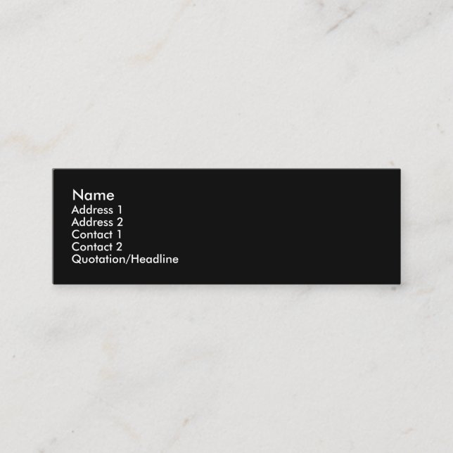 INDESTRUCTIBLE SKINNY PROFILE BUSINESS CARD (Front)