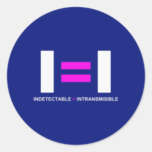 Indetectable es igual a Intransmisible VIH Classic Round Sticker