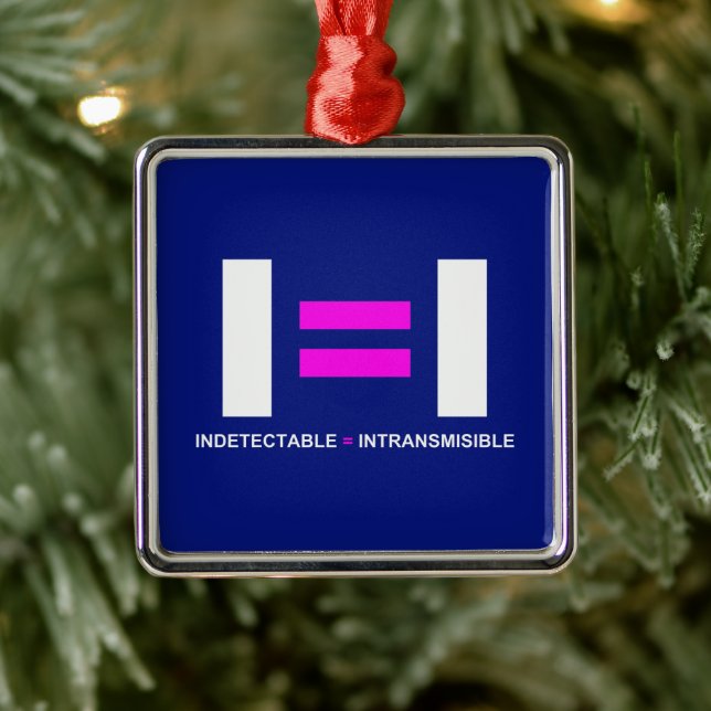 Indetectable es igual a Intransmisible VIH Metal Tree Decoration (Tree)
